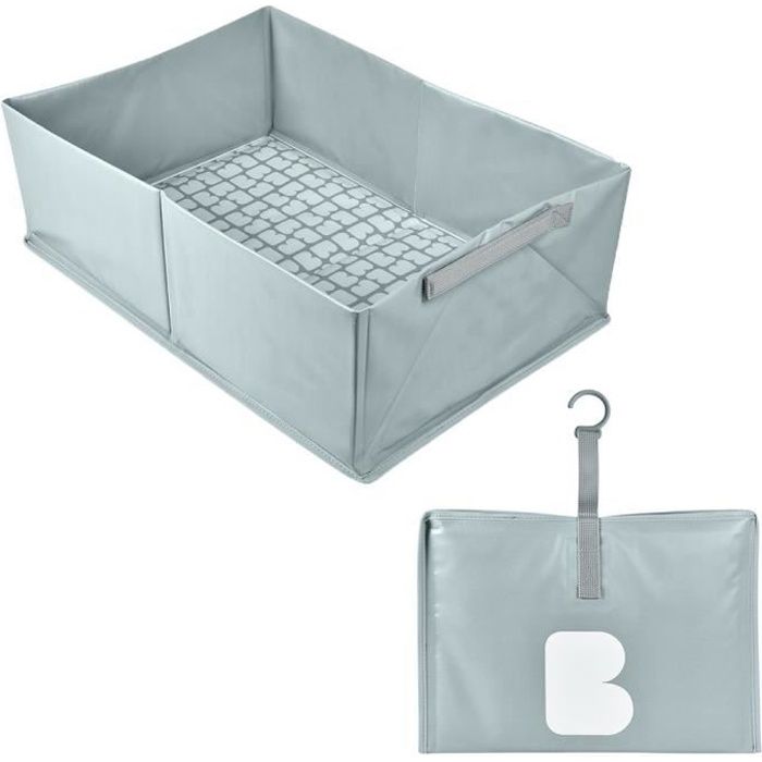 BÉABA Foldable Baby Bathtub - Ultra Compact - Camele'o Pop-Up Bathtub, Blue