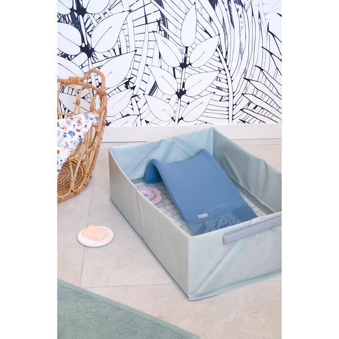 BÉABA Foldable Baby Bathtub - Ultra Compact - Camele'o Pop-Up Bathtub, Blue