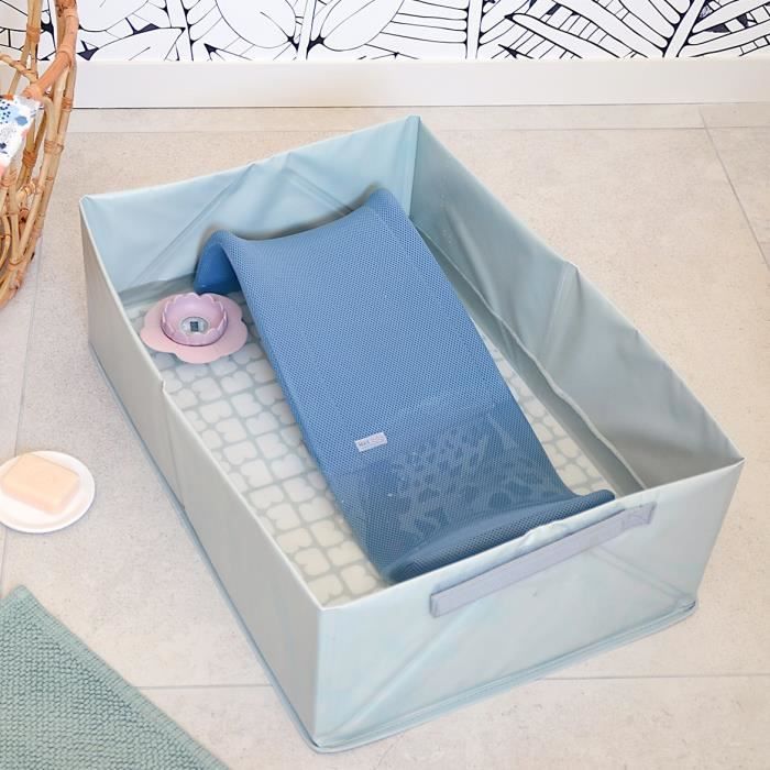BÉABA Foldable Baby Bathtub - Ultra Compact - Camele'o Pop-Up Bathtub, Blue