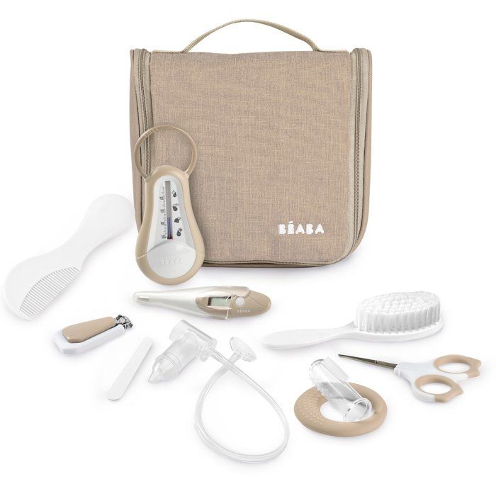 BEABA Toiletry Bag - 10 Accessories - Clay