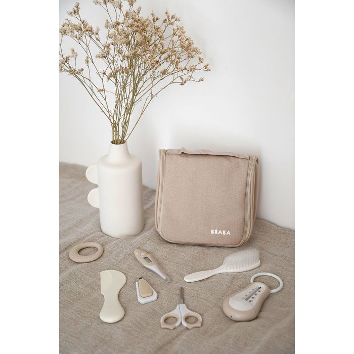 BEABA Toiletry Bag - 10 Accessories - Clay