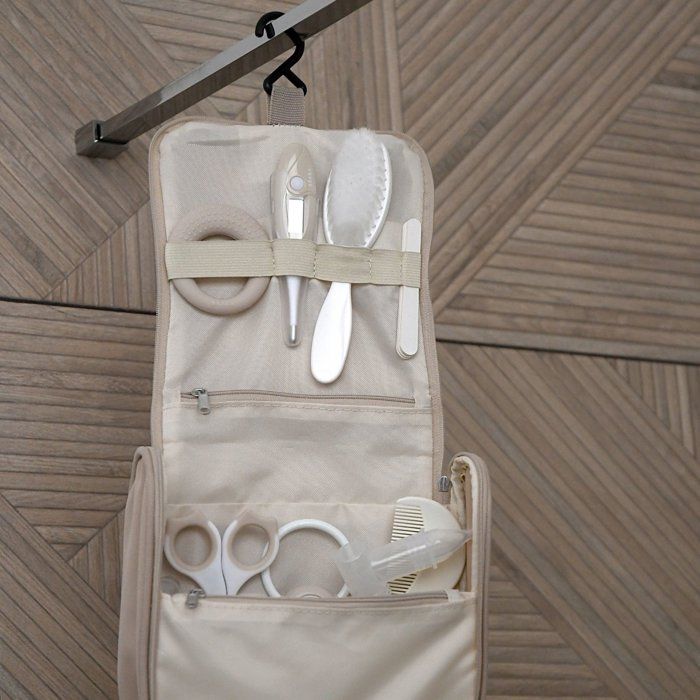 BEABA Toiletry Bag - 10 Accessories - Clay