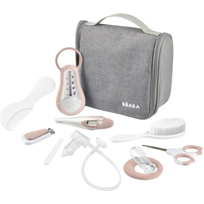 BEABA Toiletry Bag - 10 Accessories - Dusty Pink