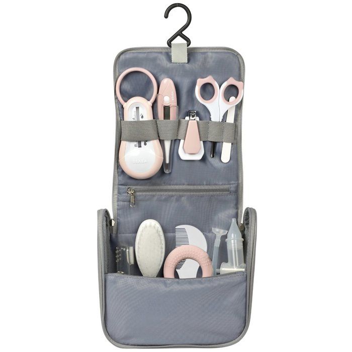 BEABA Toiletry Bag - 10 Accessories - Dusty Pink