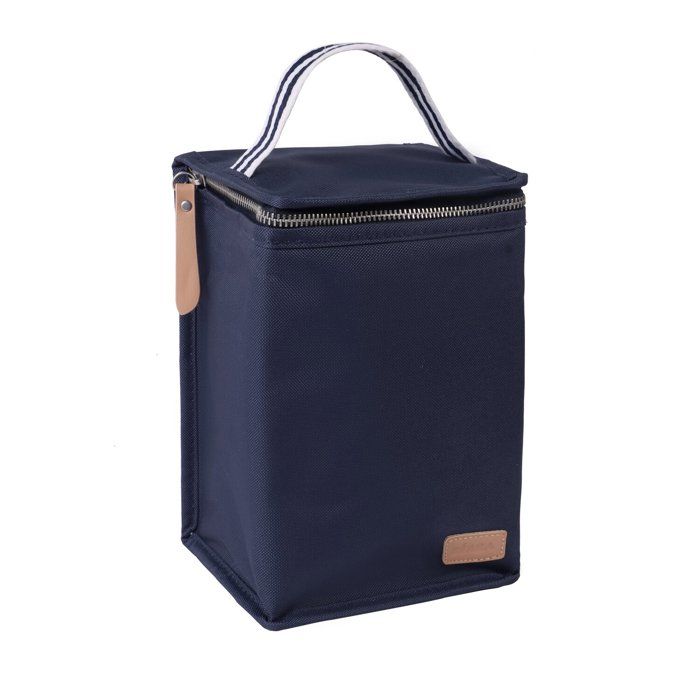 BEABA Insulated Lunch Bag - Navy Blue/ Stripes