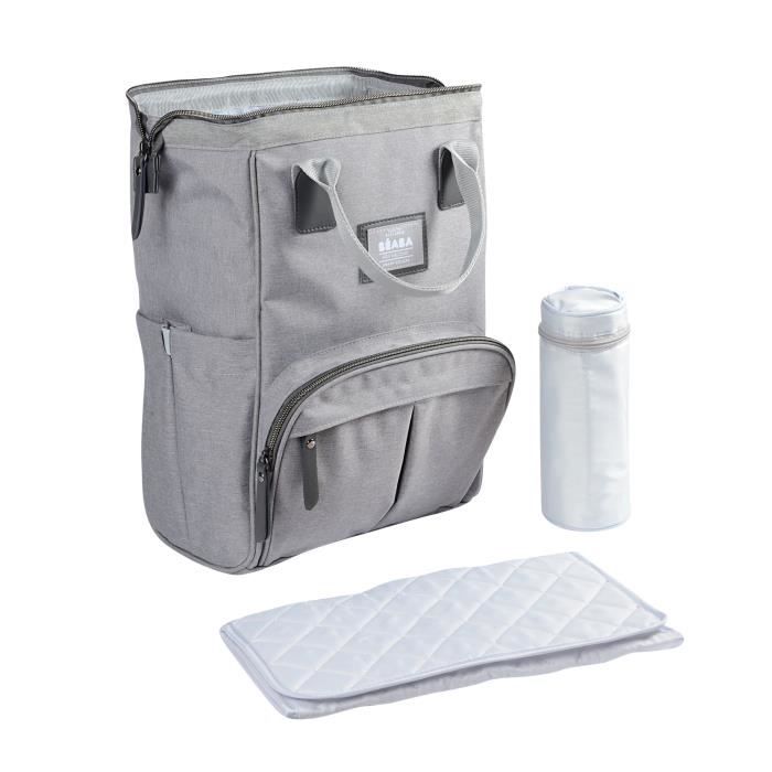 BEABA Wellington Baby Diaper Backpack, Large Capacity, Grey