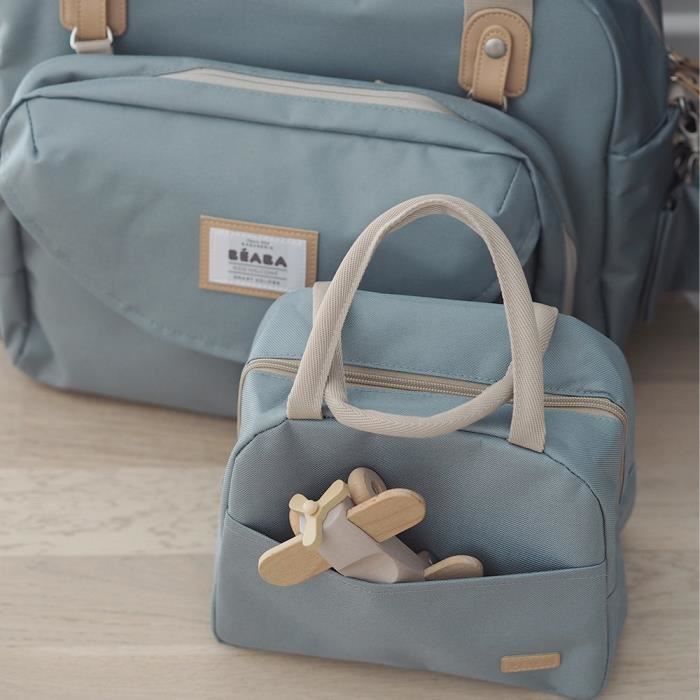 BEABA Insulated Lunch Bag - Sage Green - Keeps Food Hot or Cold - Large Capacity