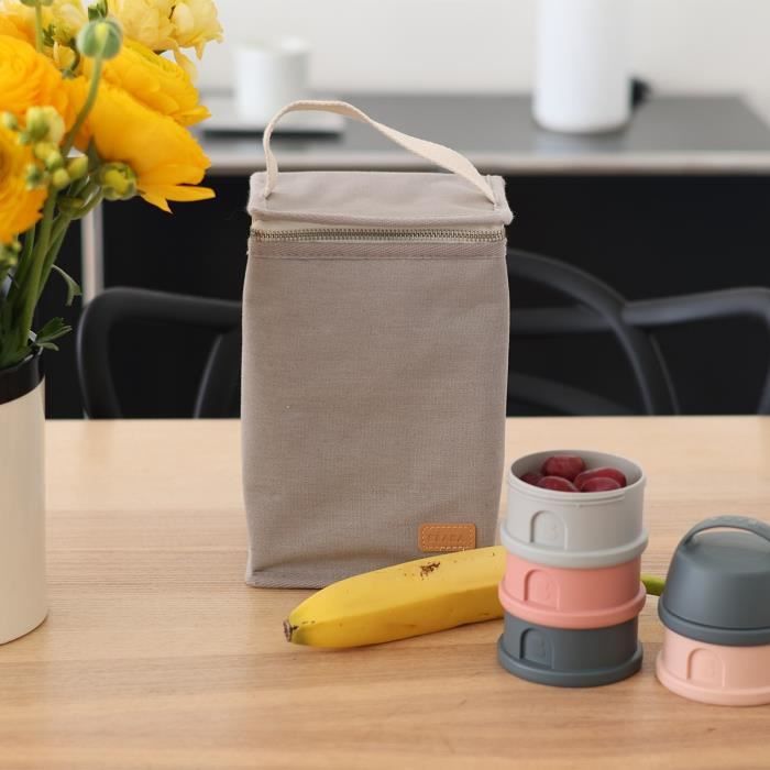 BEABA Insulated Baby Meal Bag - Pearl Grey - Keeps Meals Cool - Large Capacity