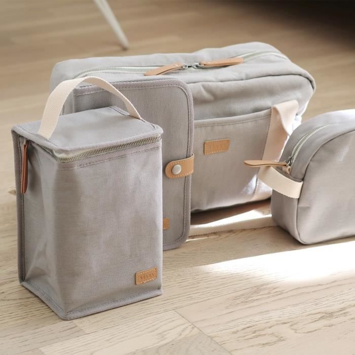 BEABA Insulated Baby Meal Bag - Pearl Grey - Keeps Meals Cool - Large Capacity