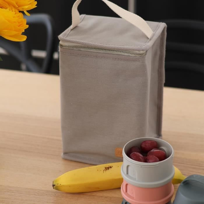 BEABA Insulated Baby Meal Bag - Pearl Grey - Keeps Meals Cool - Large Capacity