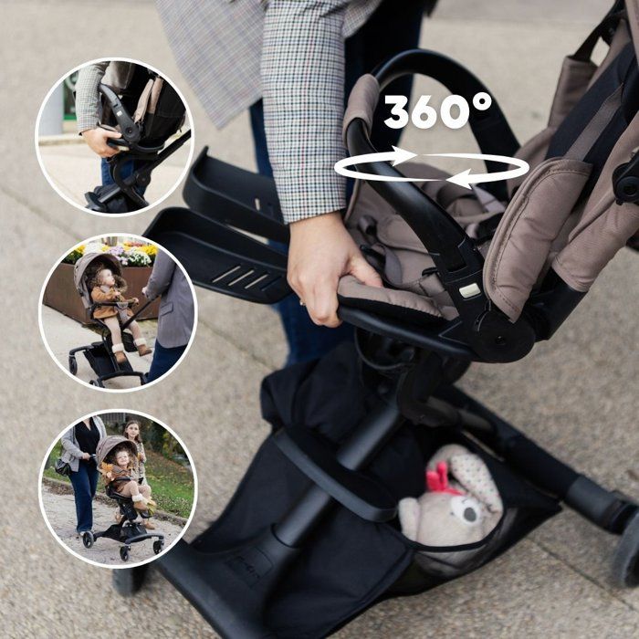 BEABA Stroller - Baby Cruiser 360° - 4 wheels - Pralin