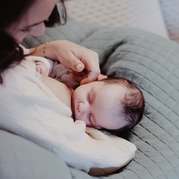BÉABA Big Flopsy™ Maternity Pillow - Cotton Flower - 180 cm - Sage Green
