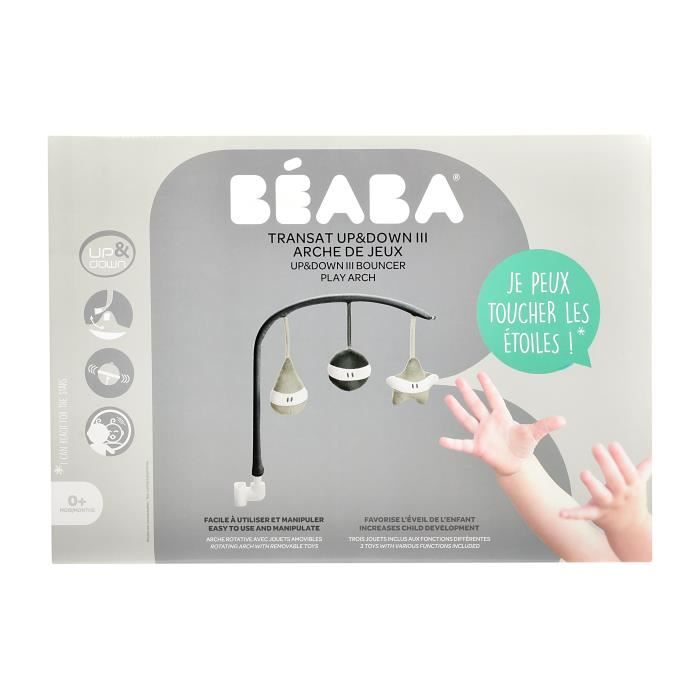 BEABA Baby Play Arch for Up&Down Bouncer III - Grey - Promotes Development and Motor Skills