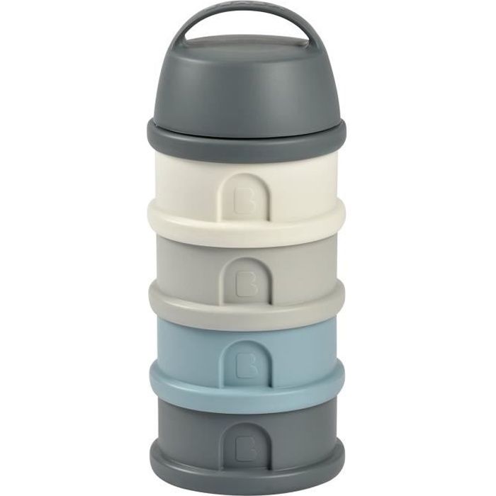 BEABA Dosing Box - 4 Compartments - Mineral Grey/ Blue