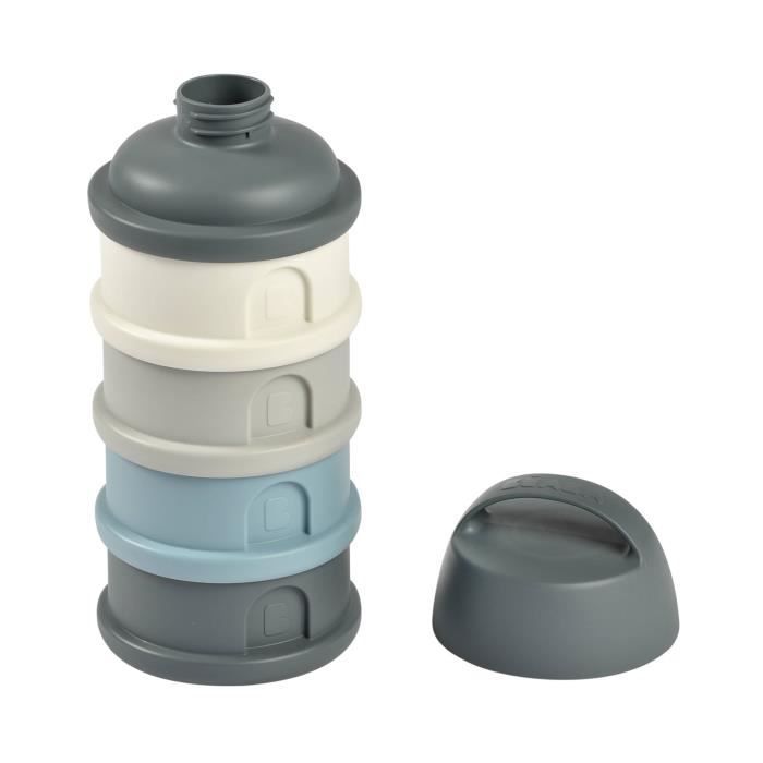 BEABA Dosing Box - 4 Compartments - Mineral Grey/ Blue