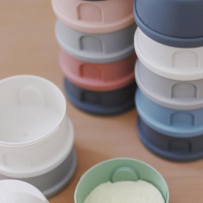 BEABA Dosing Box - 4 Compartments - Mineral Grey/ Blue
