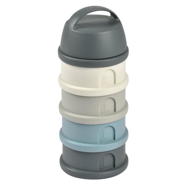 BEABA Dosing Box - 4 Compartments - Mineral Grey/ Blue