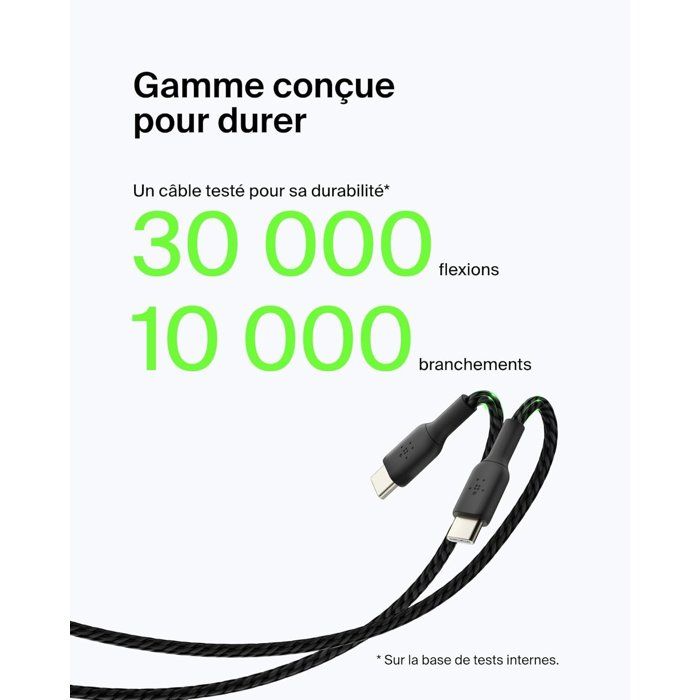 BELKIN Braided Cable - USB-C to USB-A - 0.15 m - Black