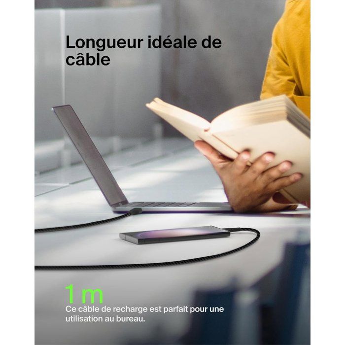BELKIN Braided Cable USB-C to USB-A 1 m Black