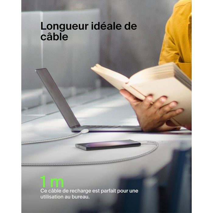 BELKIN Braided Cable USB-C to USB-A 1 m White