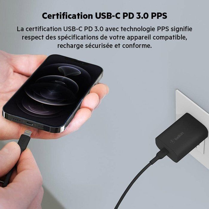 BELKIN Wall Charger - USB-C - 25W - PD PPS - Black