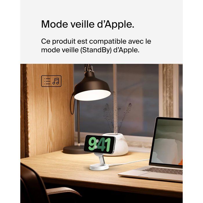 BELKIN Magnetic Charging Stand - Qi2 - 15W - White