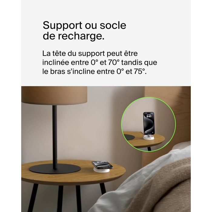 BELKIN Magnetic Charging Stand - Qi2 - 15W - White