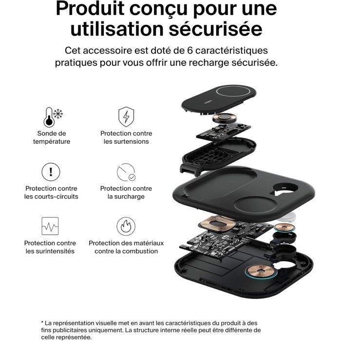 BELKIN Charging Cradle - Qi2 - 3-in-1 - Black