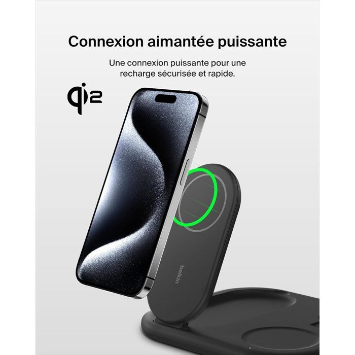 BELKIN Charging Cradle - Qi2 - 3-in-1 - Black