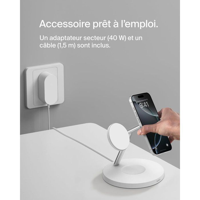 BELKIN Charging Station - Qi1 - 3-in-1 - 15W - White