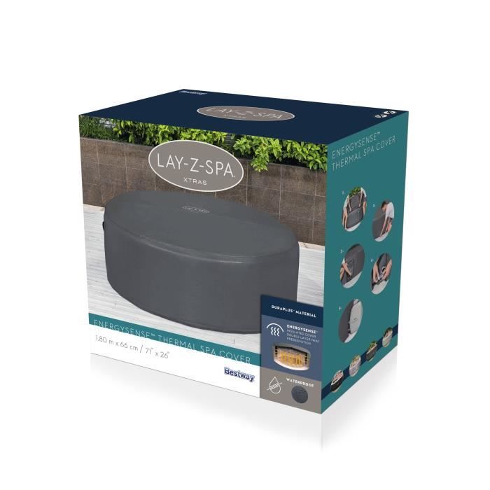BESTWAY - Couverture thermique EnergySense pour spa rond 1,80m x 66cm - Waterproof