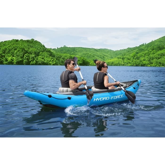 BESTWAY Inflatable Kayak - Cove Champion X2 Hydro-Force - 331x88cm - 2-seater - 180 kg max - 2 paddles, 2 removable fins