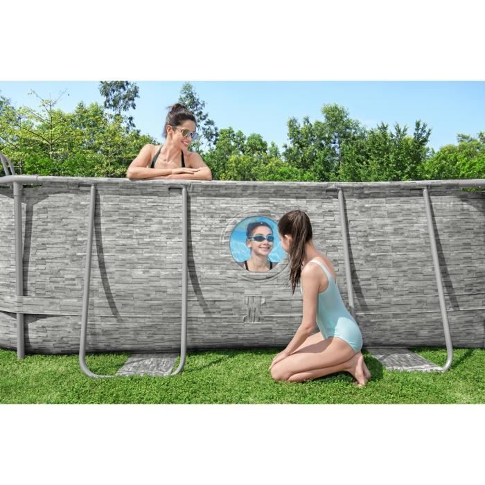 Kit Piscine hors sol tubulaire BESTWAY - Steel Pro Max - 488 x 305 x 107 cm - Ovale (Filtre a sable, bâche, échelle)