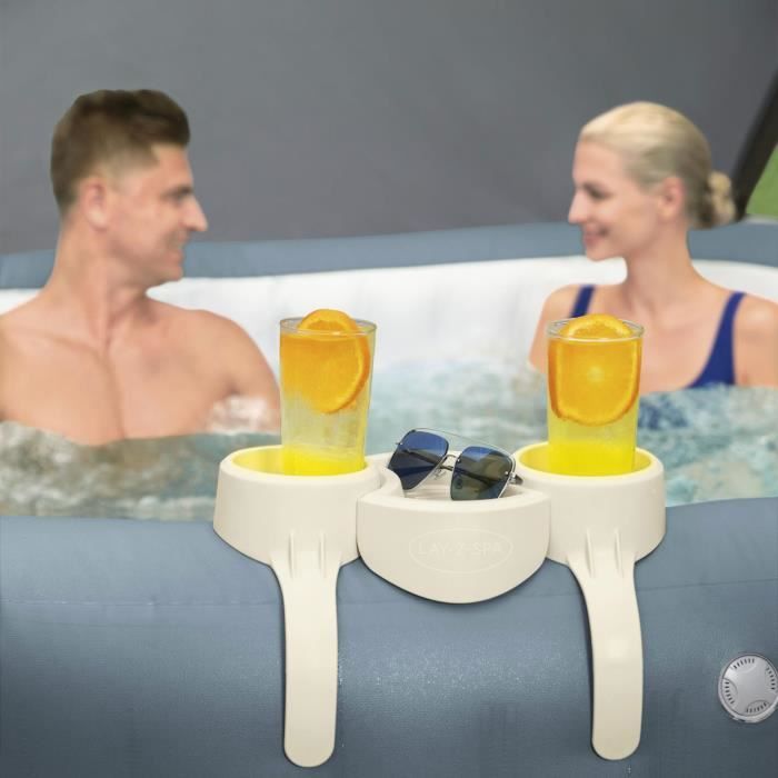 Drink Holder for Lay-Z-Spa - BESTWAY - Compatible with All Models Except Vancouver and Helsinki - Gray