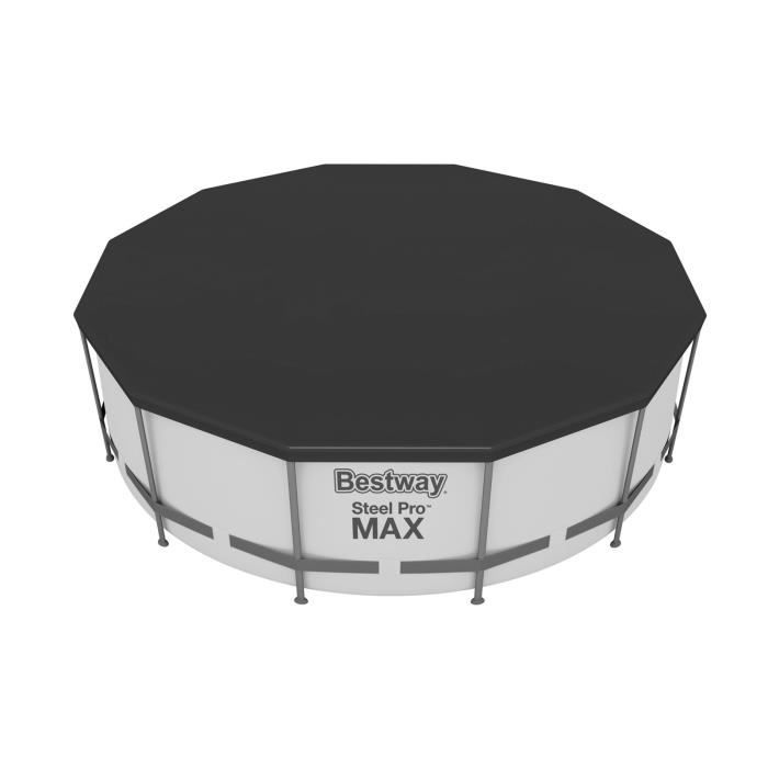 BESTWAY Steel Pro Max Tubular Above Ground Pool Kit - 366 x 122 cm - Round (Supplied with a cartridge filter, ladder, cover)
