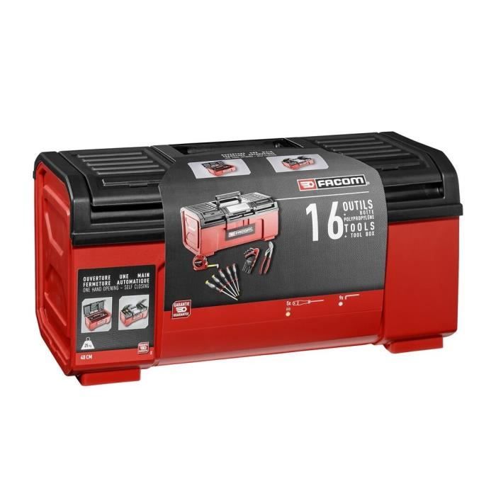 FACOM Toolbox - BP.C19NCM1PB - 16 Tools - 5 Protwist Screwdrivers + 9 Allen Keys + Multi-Grip Pliers + Measuring Tape