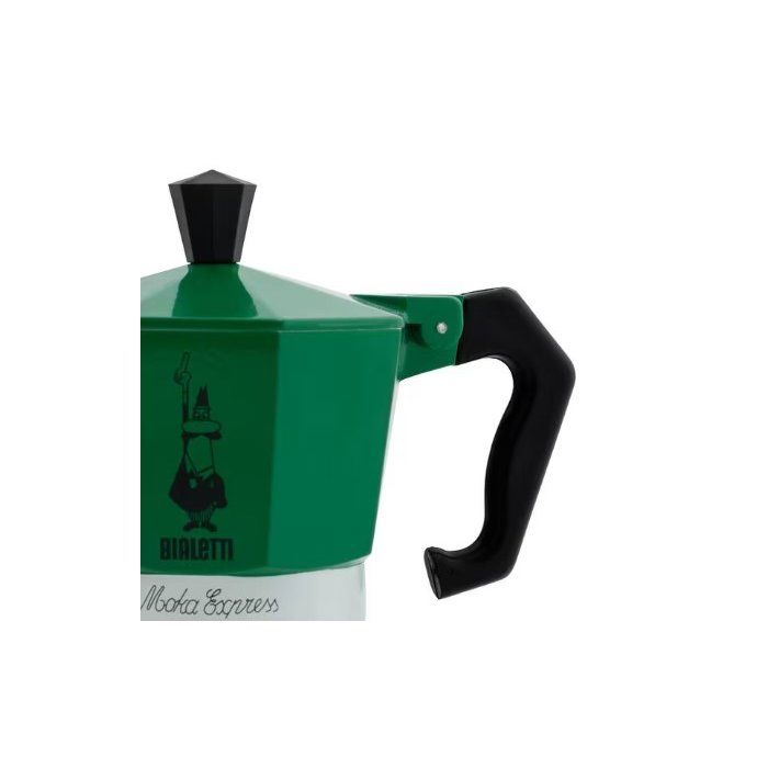 BIALETTI Italian Coffee Maker - La Mokina Italia - Suitable for all hobs except induction - 1 cup - 40 ml - Green/ Red