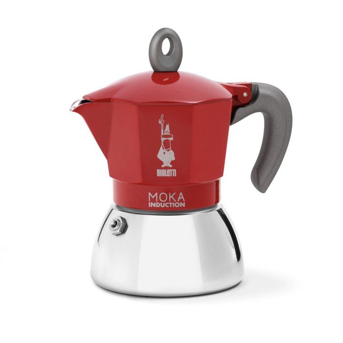 BIALETTI Italian Coffee Maker - MOKA Induction - 2 Cups - 100 ml - Red