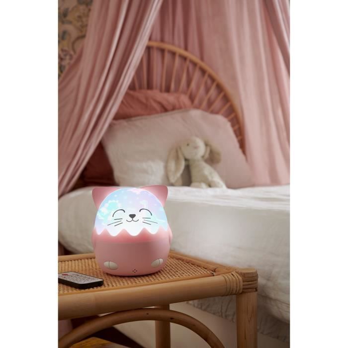 BIGBEN - Musical Night Light - Cat - 360° Projection - Remote Control