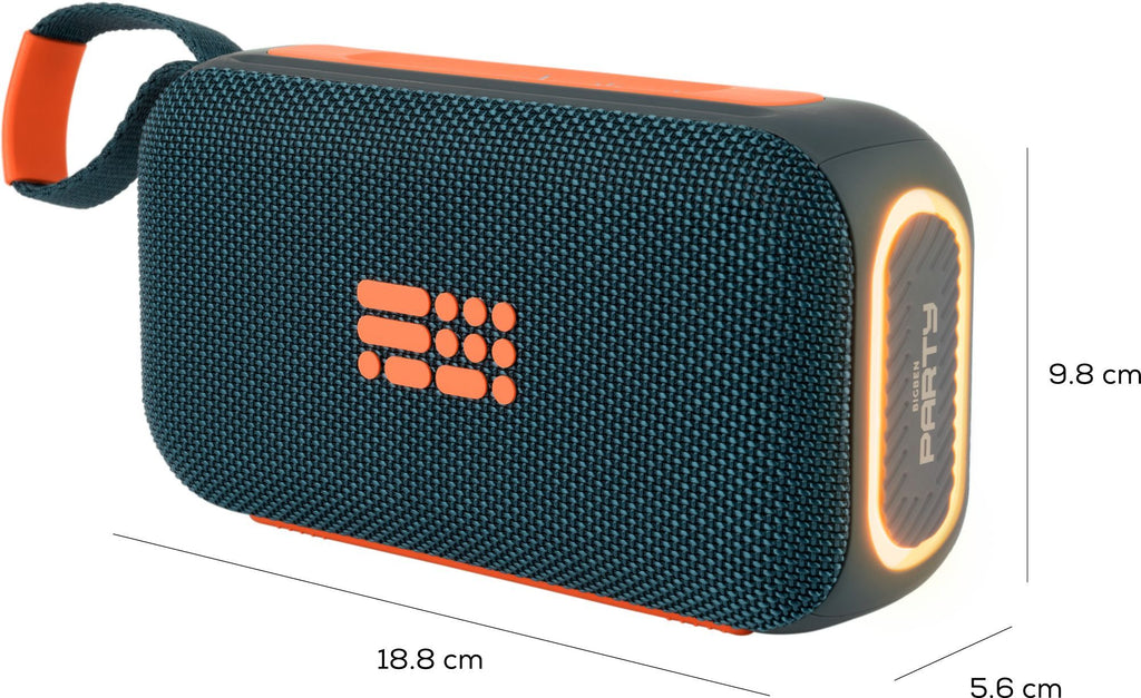 BIGBEN PARTY - Light-up Bluetooth Speaker - Blue and Orange