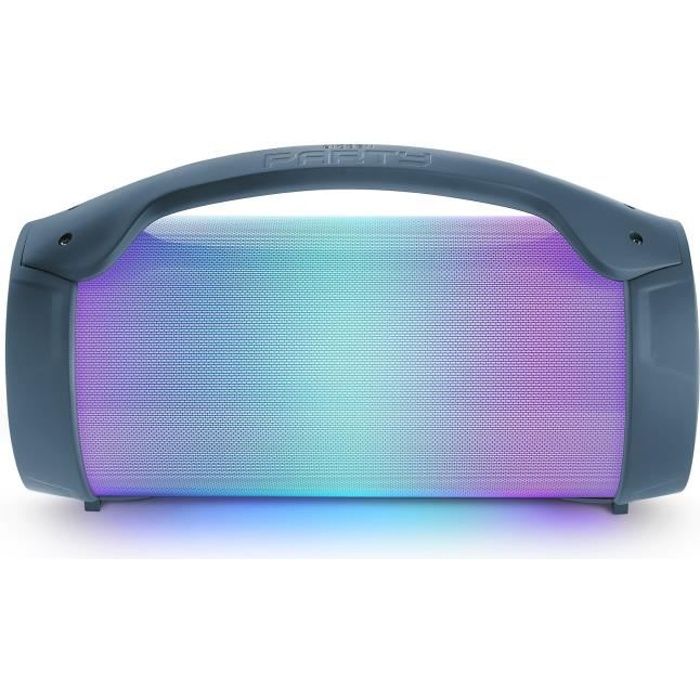 BIGBEN Wireless Speaker with Lights - PARTYBTLITEDB - Bluetooth - Microphone Included - 50W - Dark Blue