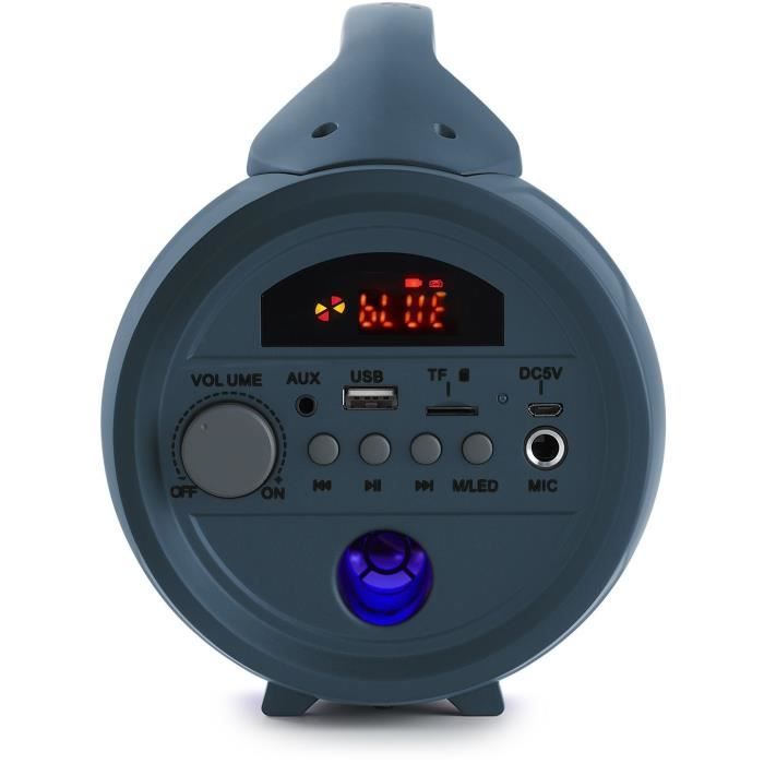 BIGBEN Wireless Speaker with Lights - PARTYBTLITEDB - Bluetooth - Microphone Included - 50W - Dark Blue