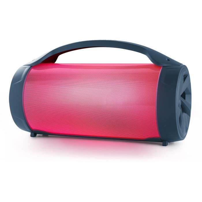 BIGBEN Wireless Speaker with Lights - PARTYBTLITEDB - Bluetooth - Microphone Included - 50W - Dark Blue