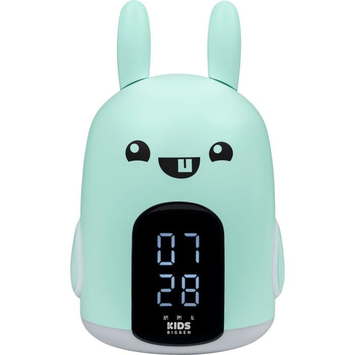 BIGBEN Baxter the Rabbit Alarm Clock & Night Light - 3 Melodies - Adjustable Brightness