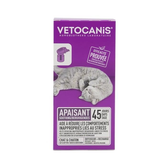 VETOCANIS Anti-Stress Diffuser + Refill - For Cats, 45 Days