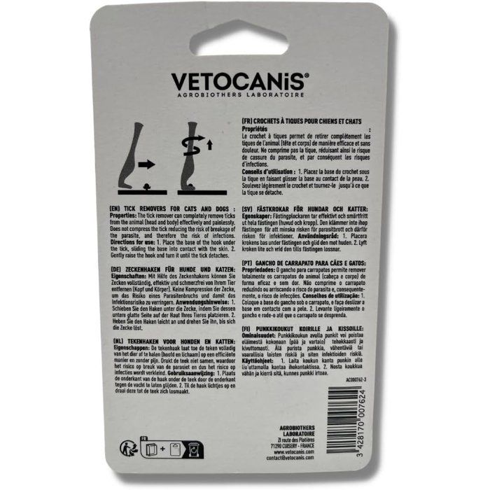 VETOCANIS Tick Removal Hook for Dogs and Cats