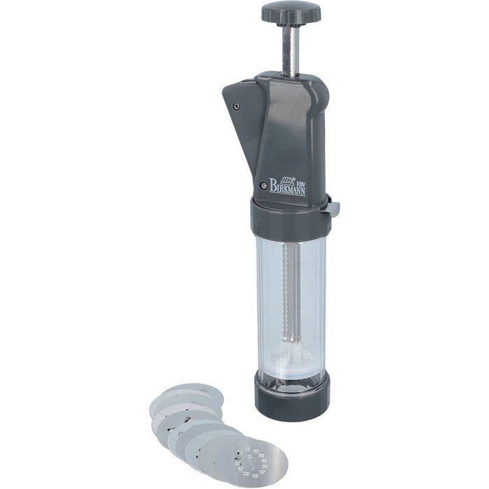 BIRKMANN Biscuit Press - EASY BAKING - Plastic - 10 Patterned Discs - 8 x 28 x 6 cm