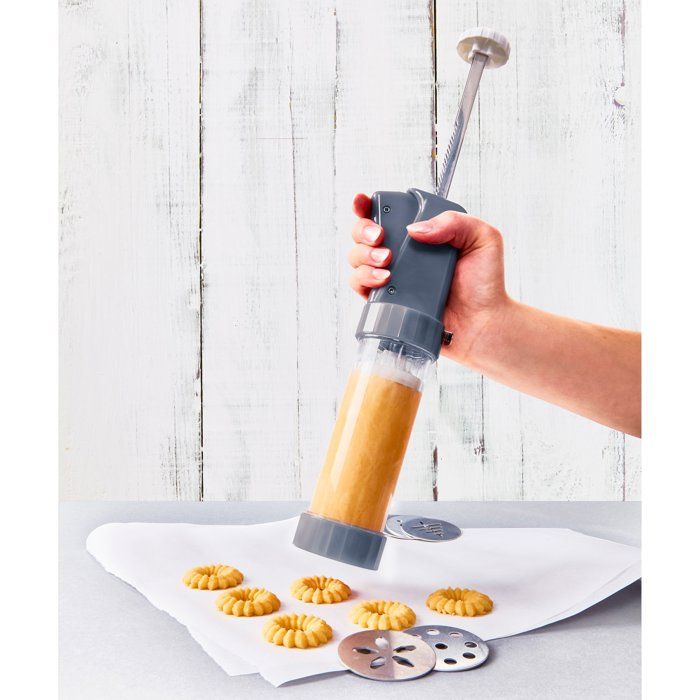 BIRKMANN Biscuit Press - EASY BAKING - Plastic - 10 Patterned Discs - 8 x 28 x 6 cm