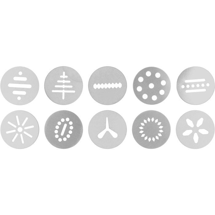 BIRKMANN Biscuit Press - EASY BAKING - Plastic - 10 Patterned Discs - 8 x 28 x 6 cm