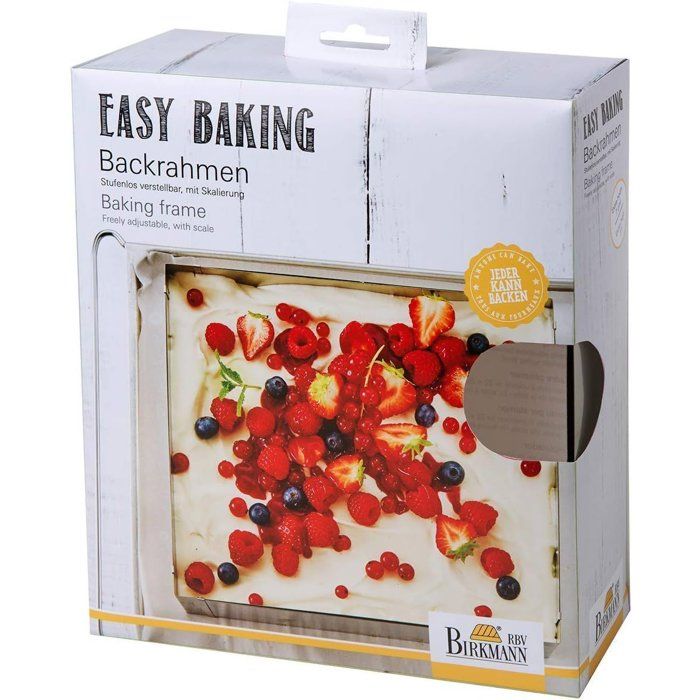 BIRKMANN Adjustable Baking Frame - EASY BAKING - Steel - 22 x 25 to 43 x 48 cm, H 7 cm
